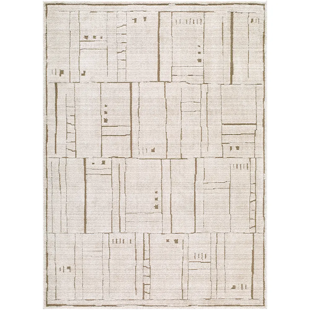 Elle Decor Alma Modern Ivory Taupe Graphic Living Dining Bedroom Rug EDAL2300 - Image 9