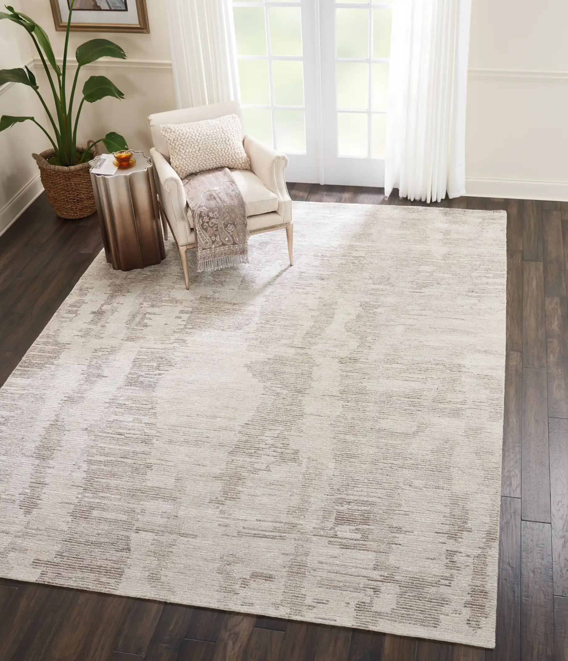 Ellora Ell01 Ivory Grey Rug