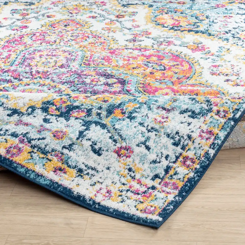 Mila Vintage Oriental Boho Pink/Saffron Rug - Image 8