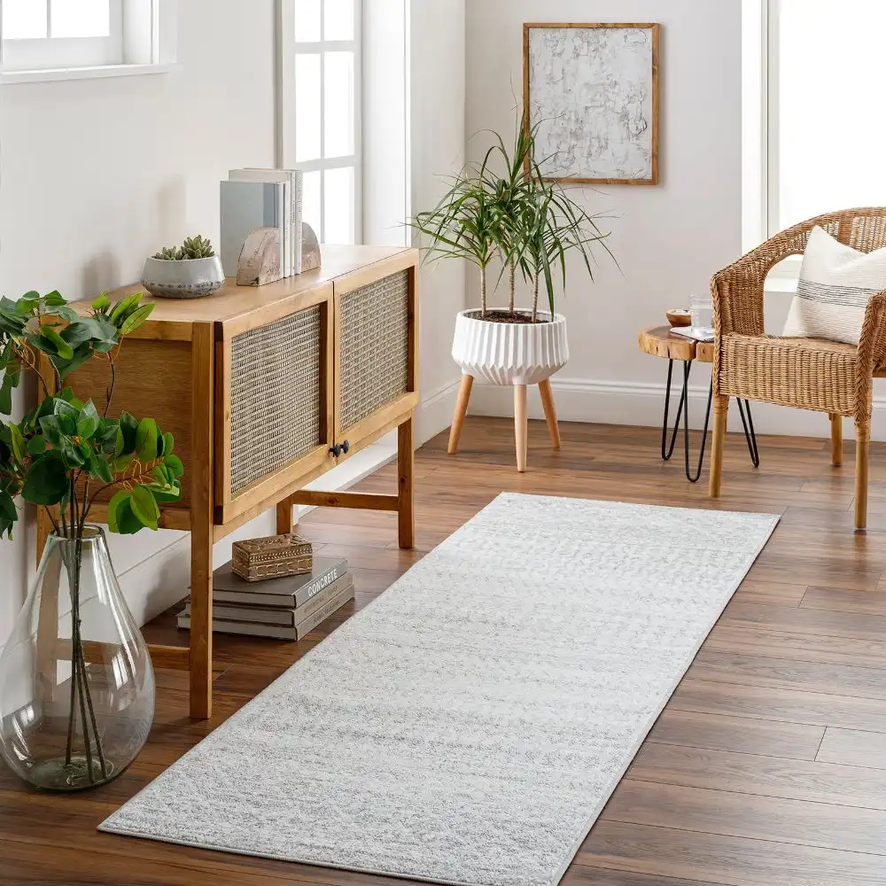 Mila Scandi Geometric Light Grey/White Rug - Image 2