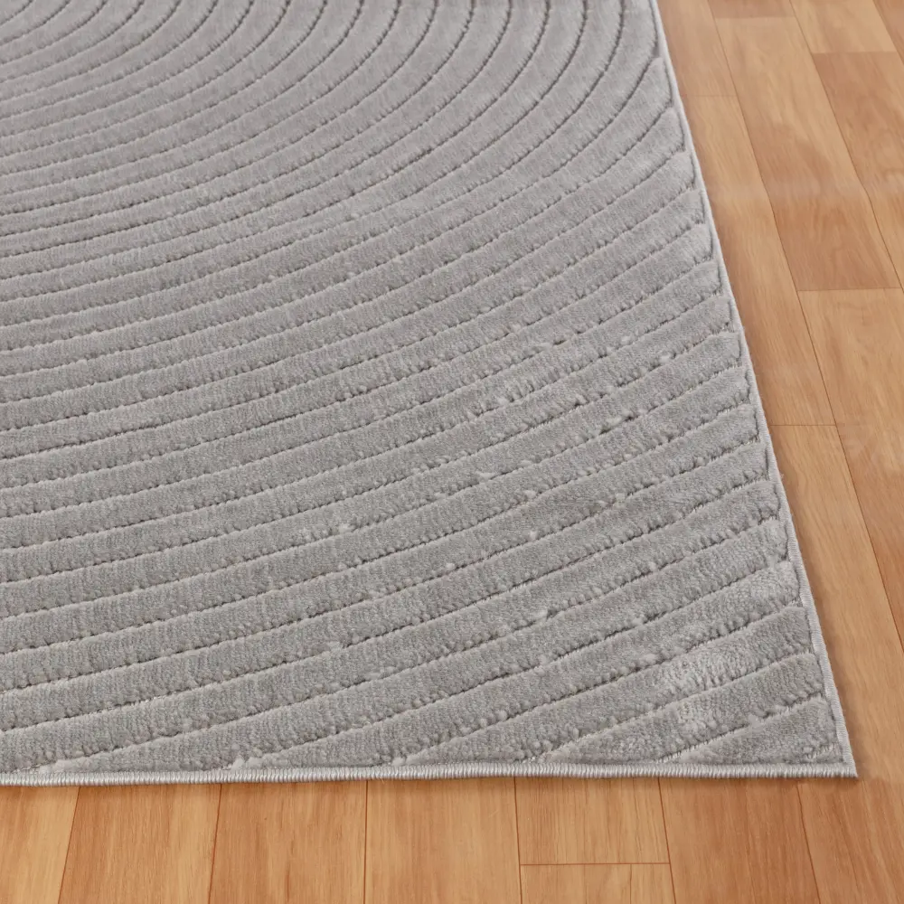 Emiko In- & Outdoor 3D High & Low Pile Textured Grey Rug - Image 4
