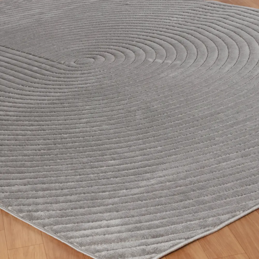 Emiko In- & Outdoor 3D High & Low Pile Textured Grey Rug - Image 7
