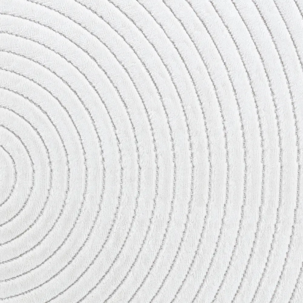 Emiko In- & Outdoor 3D High & Low Pile Textured White Rug - Image 6