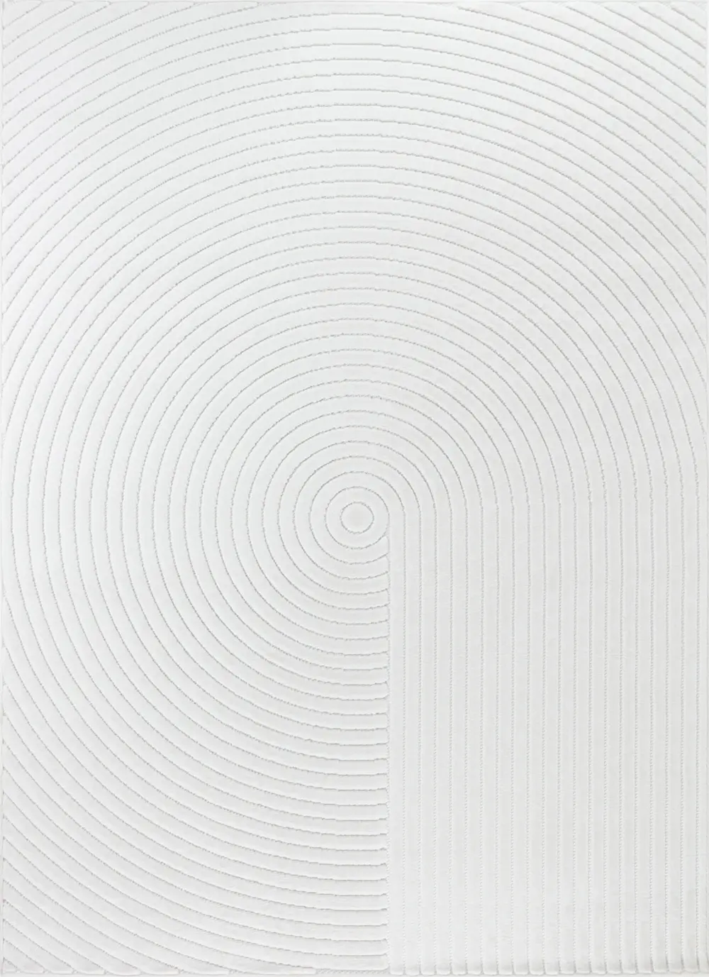 Emiko In- & Outdoor 3D High & Low Pile Textured White Rug - Image 8