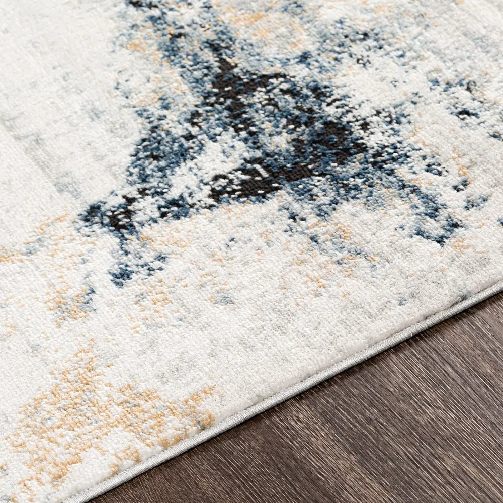 Emma Abstract Modern Marble Dark Blue Rug - Image 10