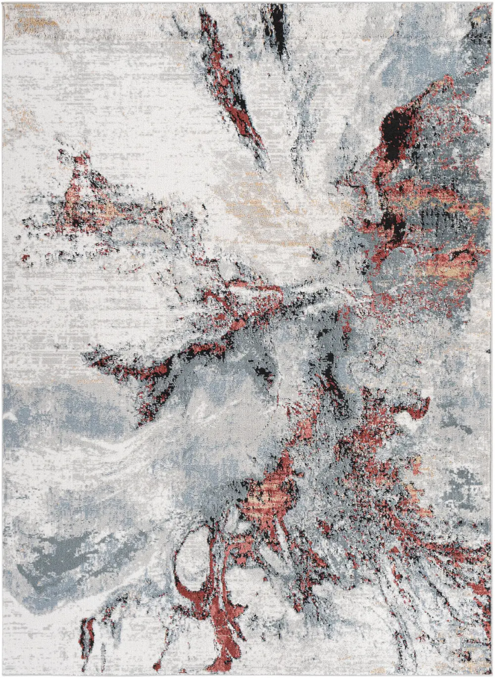 Emma Abstract Modern Marble Medium Grey Rug - Image 4