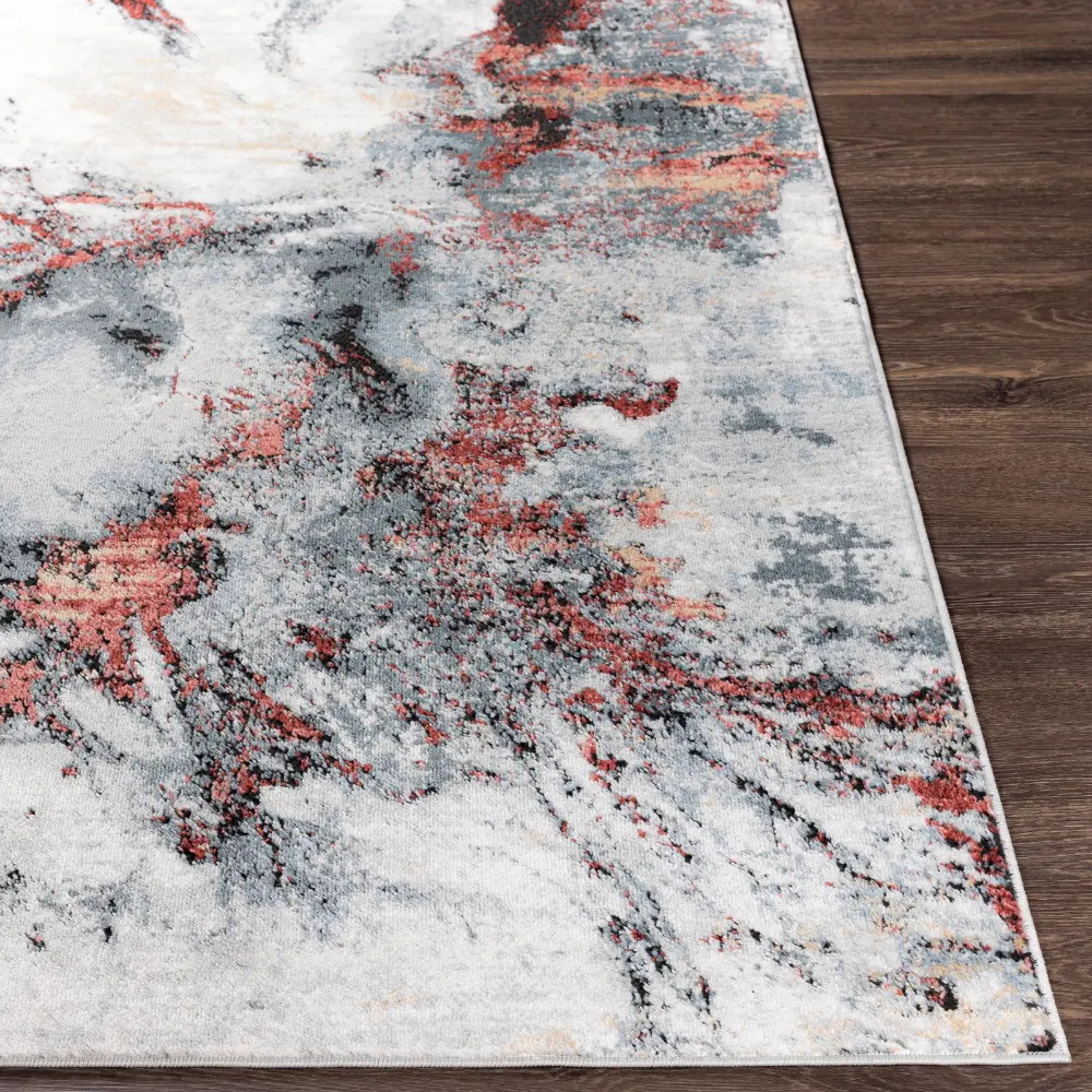 Emma Abstract Modern Marble Medium Grey Rug - Image 6