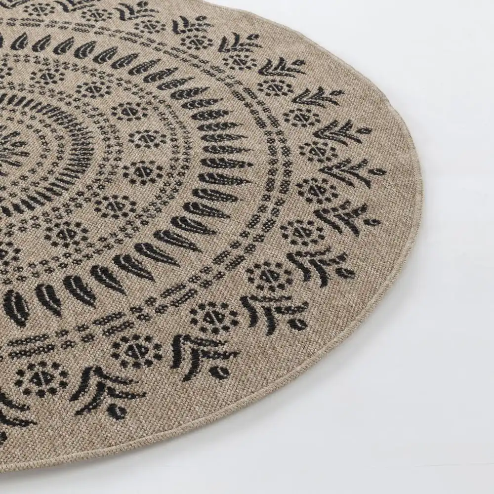 Vera In- & Outdoor Cottage Jute-Look Beige/Black Rug - Image 2