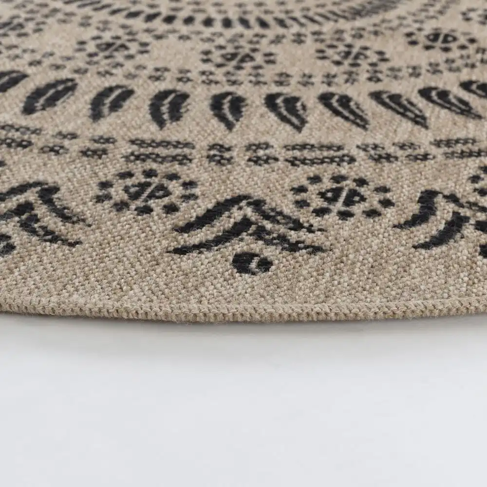 Vera In- & Outdoor Cottage Jute-Look Beige/Black Rug - Image 3
