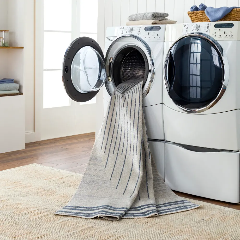 Enso Machine Washable Geometric Beige Rug - Image 3