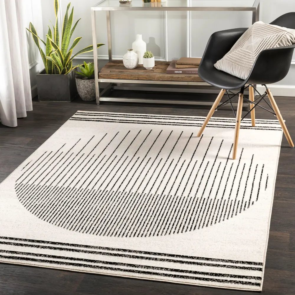 Enso Scandi Geometric White/Black Rug