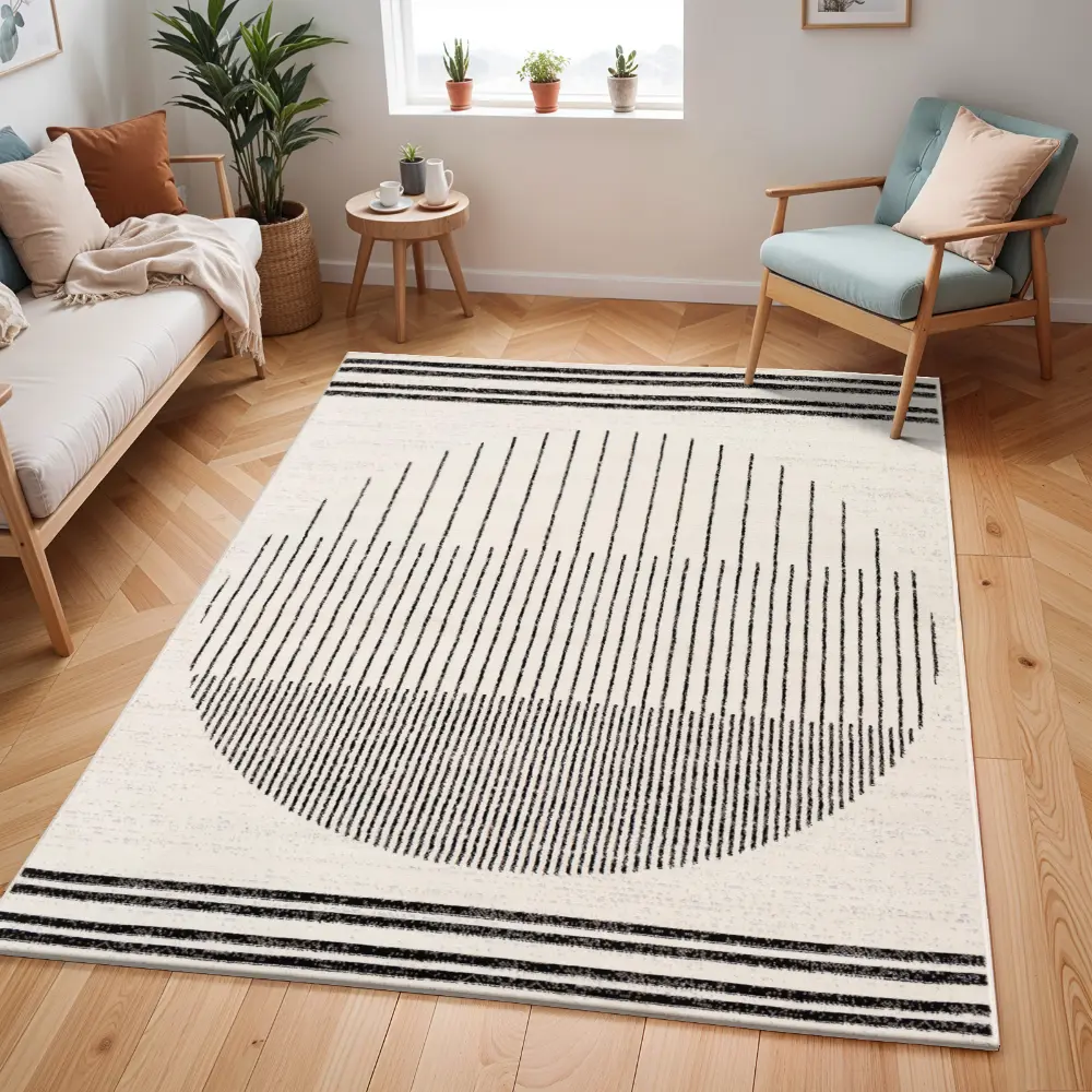 Enso Scandi Geometric White/Black Rug - Image 11