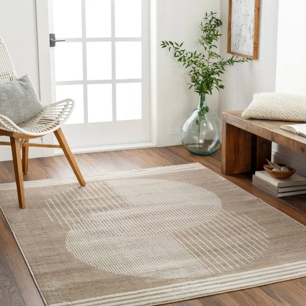Enso2 Scandi Geometric Brown Rug - Image 2
