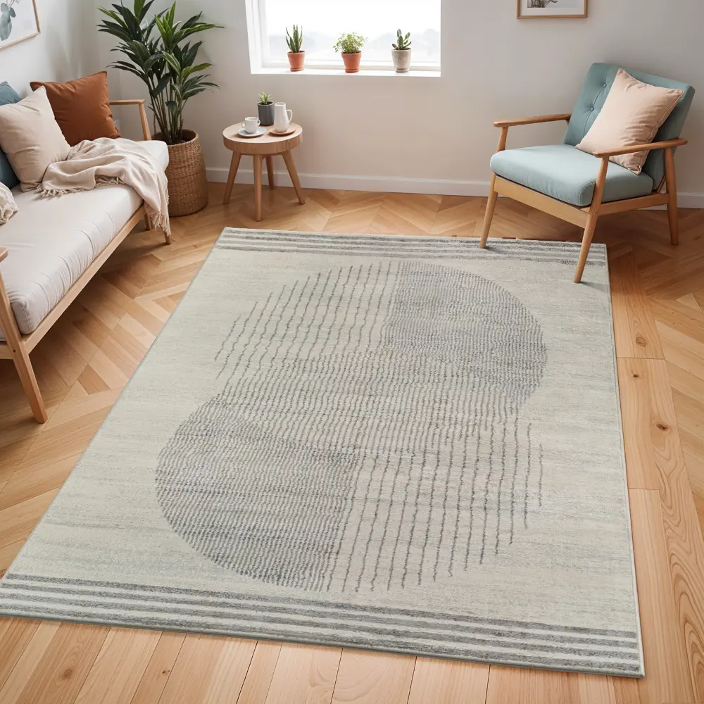 Enso2 Scandi Geometric Grey Rug