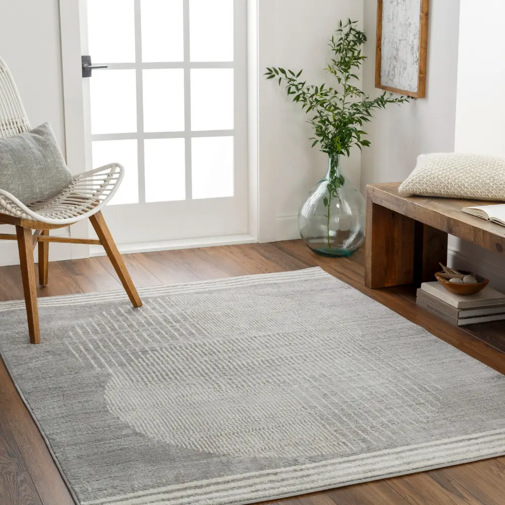 Enso2 Scandi Geometric Light Grey Rug - Image 2