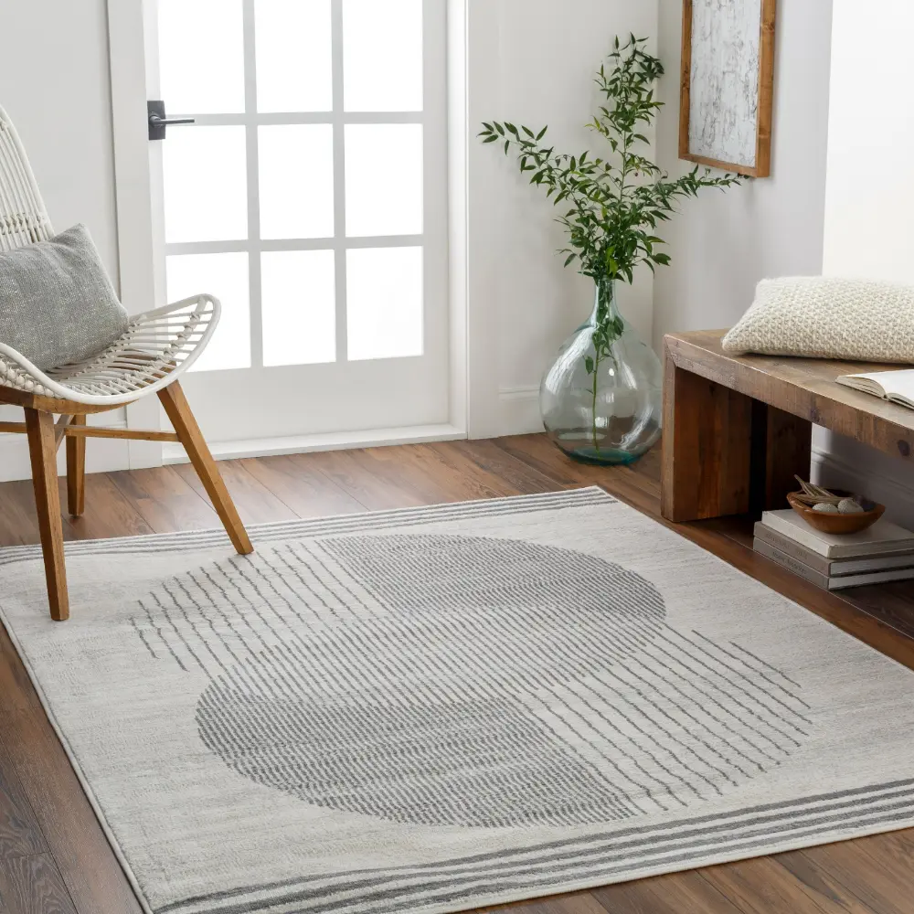 Enso2 Scandi Geometric Medium Grey Rug - Image 2