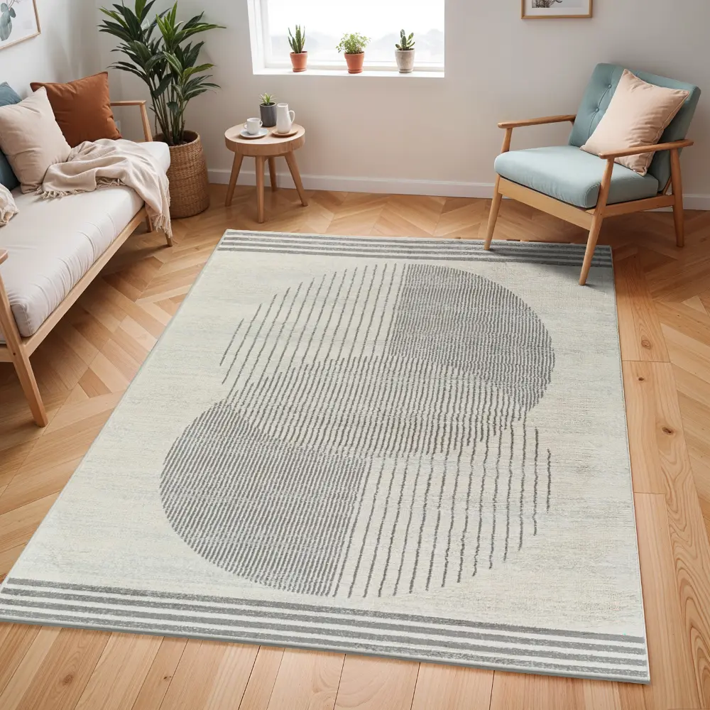 Enso2 Scandi Geometric Medium Grey Rug - Image 7