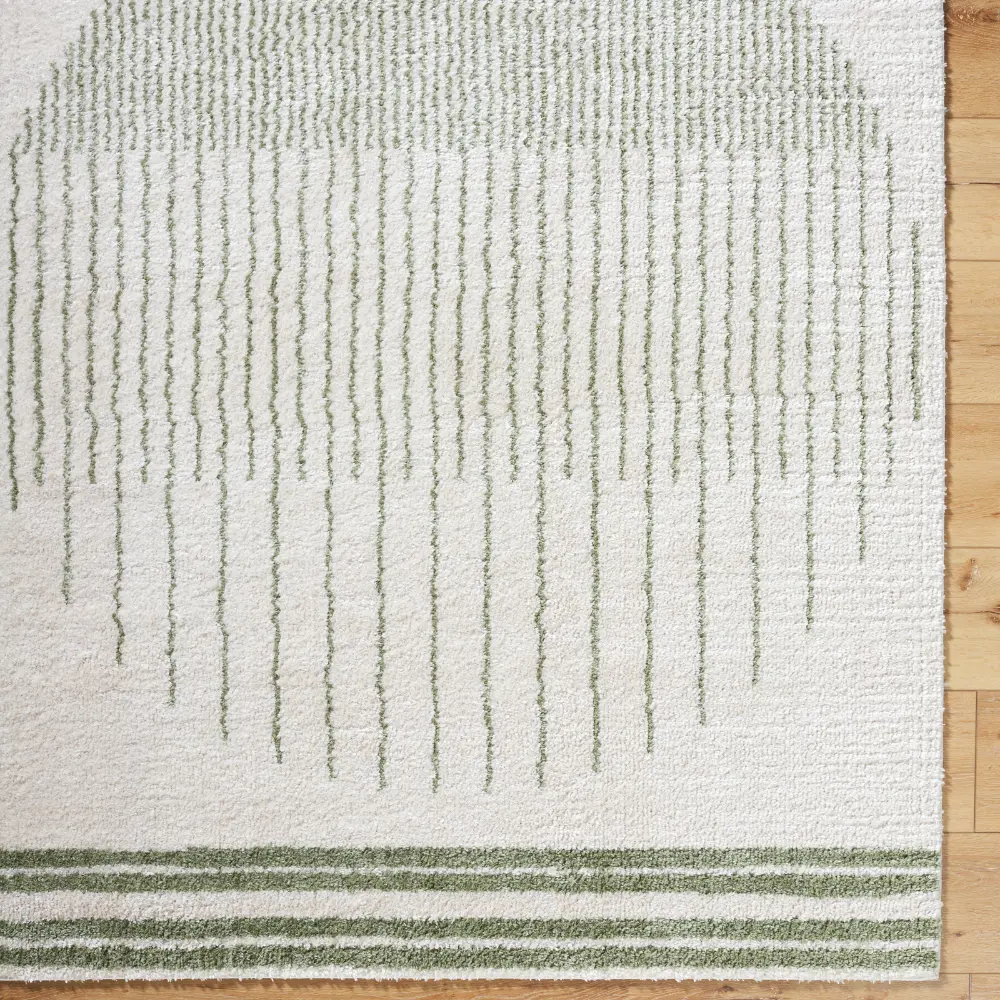 Enso3 Machine Washable Global Shaggy Grass Green Rug - Image 2