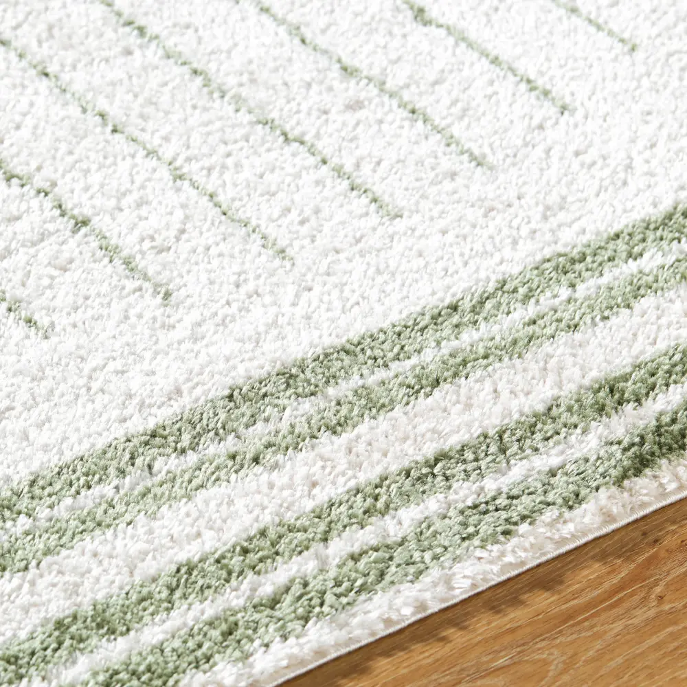 Enso3 Machine Washable Global Shaggy Grass Green Rug - Image 3