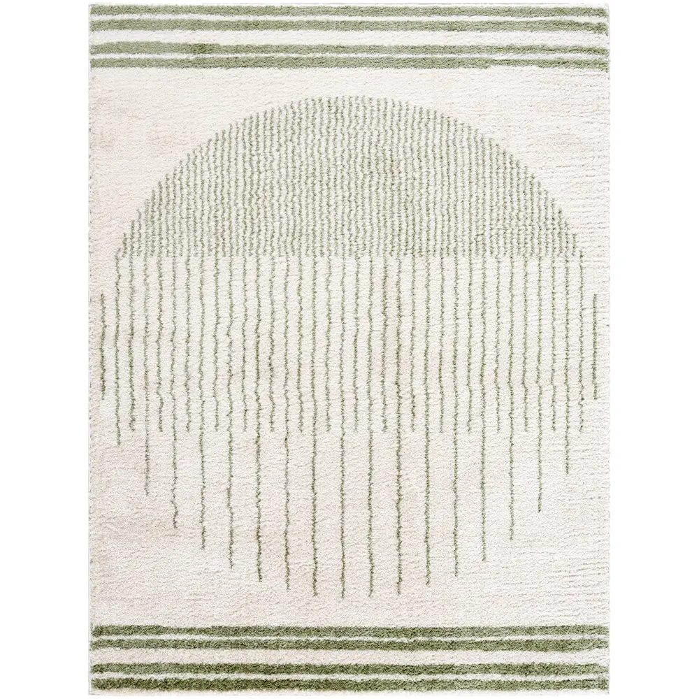 Enso3 Machine Washable Global Shaggy Grass Green Rug - Image 4