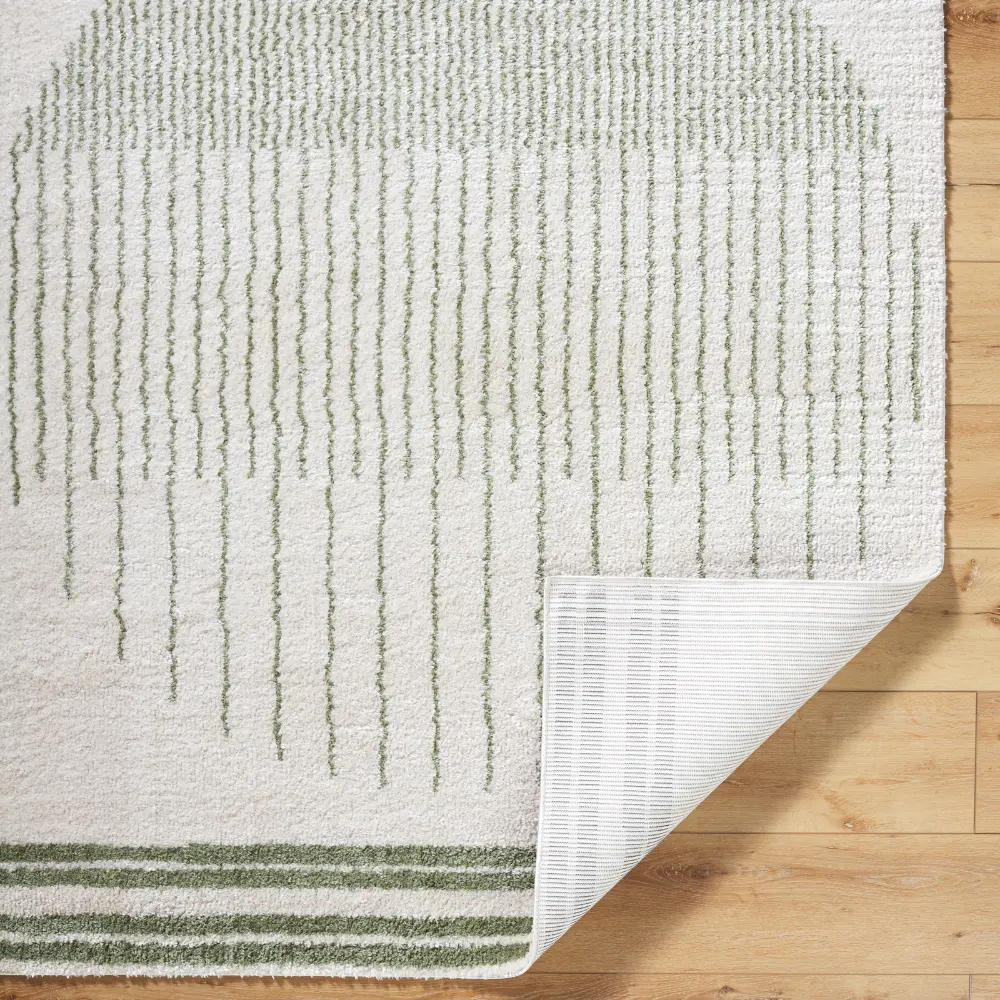 Enso3 Machine Washable Global Shaggy Grass Green Rug - Image 6