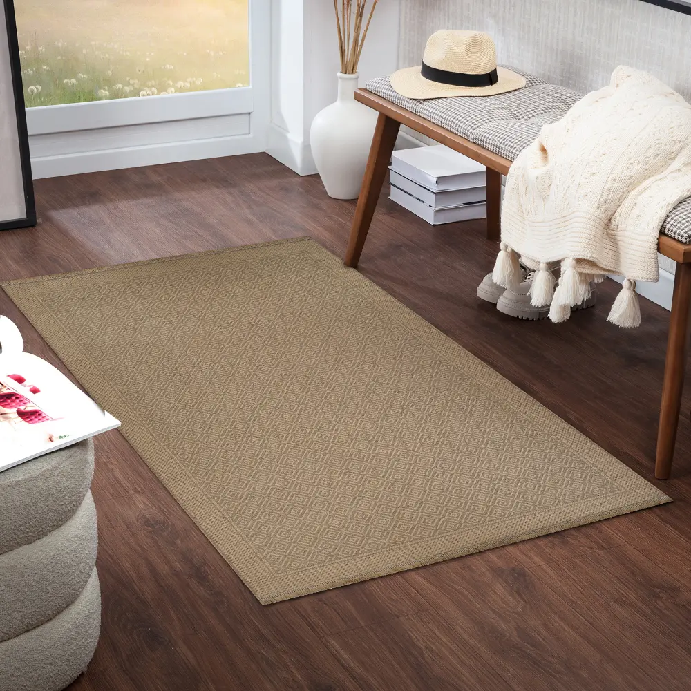 Esha Cottage Tan/Beige Machine Washable Jute Rug - Image 2