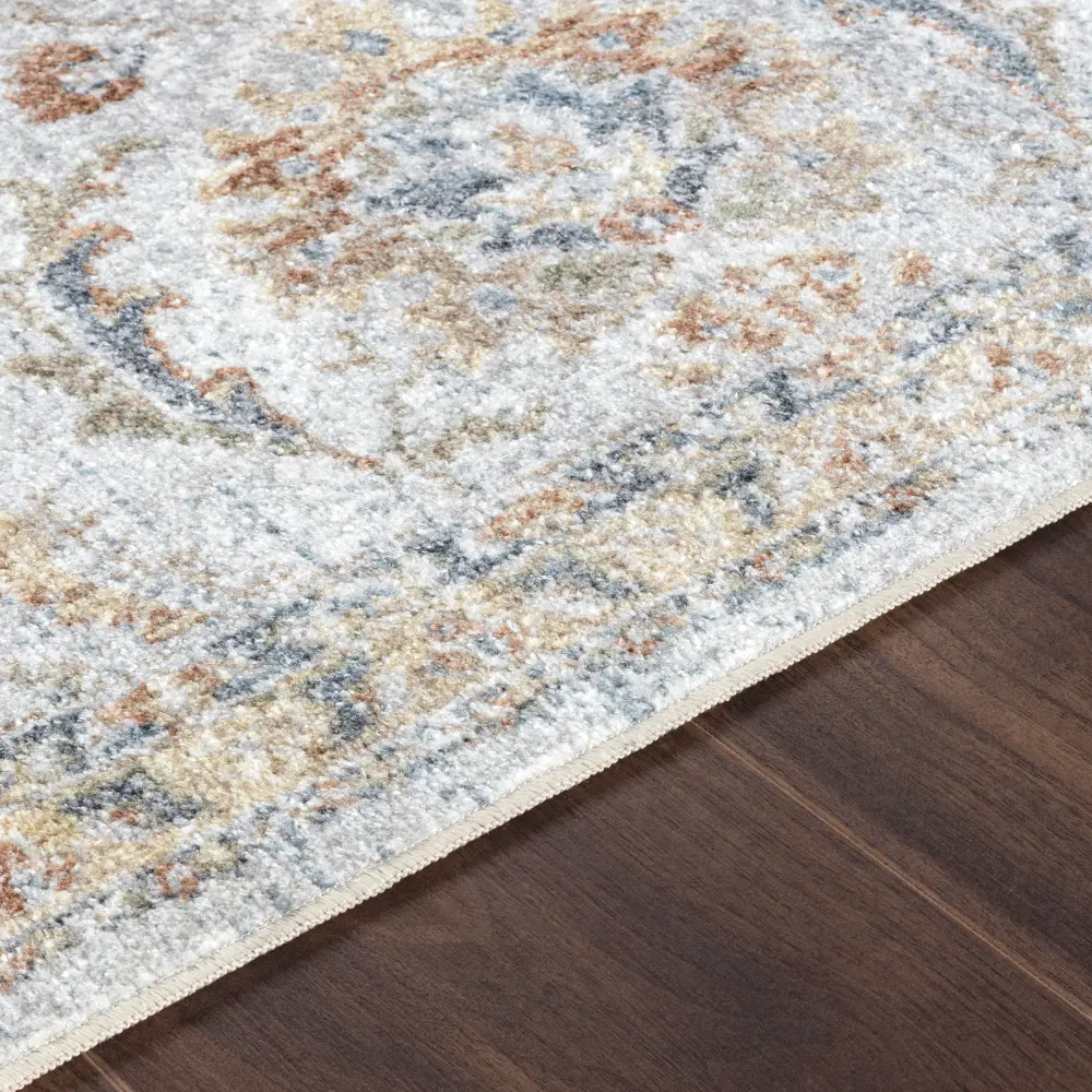 Esther Machine Washable Oriental Boho Grey/Oatmeal Rug - Image 3