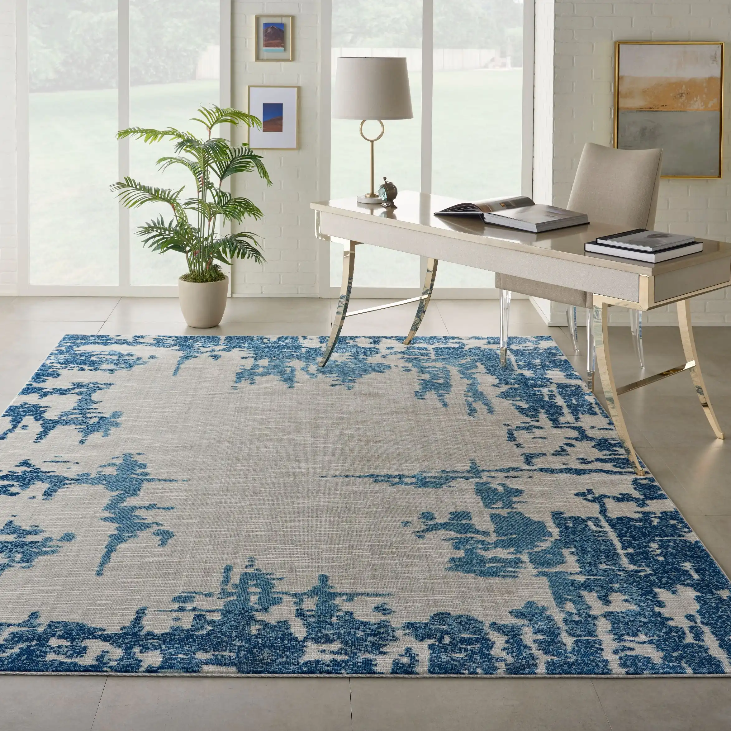 Etchings ETC04 Ivory Blue Rug - Image 5
