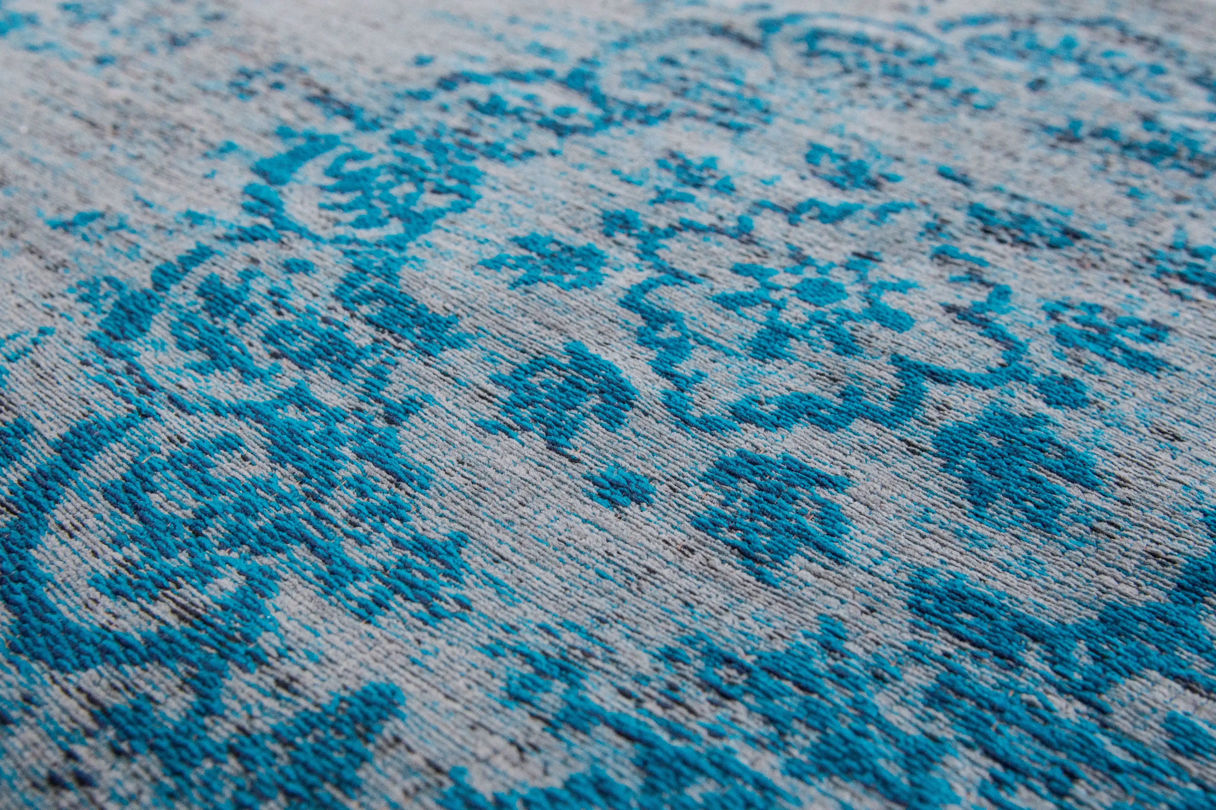 Fading World 8255 Grey Turquoise Washable Rug - Image 4