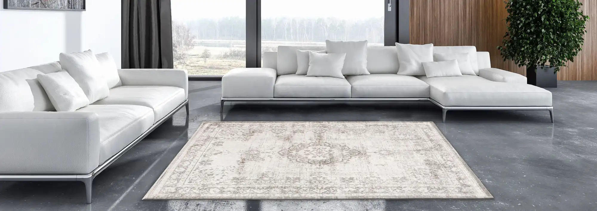 Fading World 8383 Salt & Pepper Washable Rug