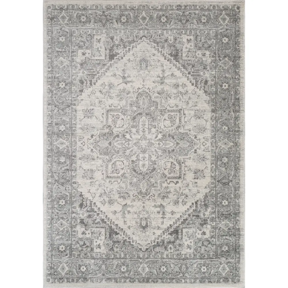 Farah Vintage Oriental Boho Grey/White Rug - Image 11
