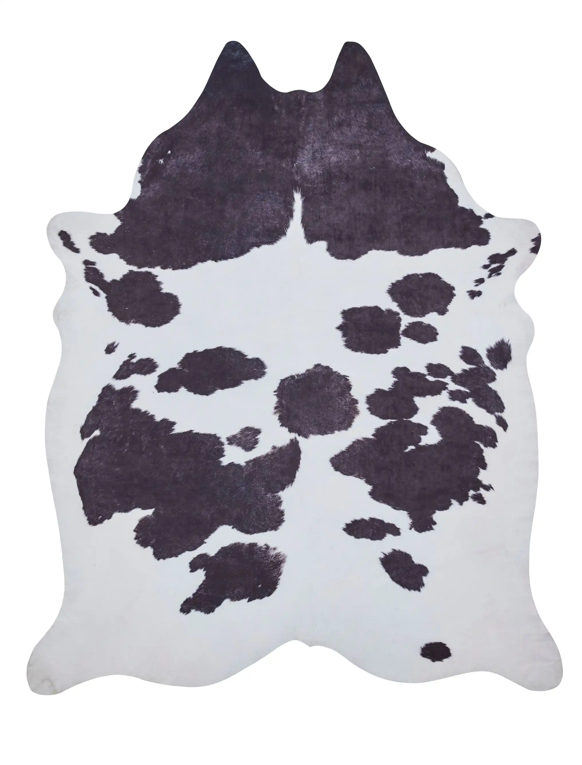 Faux Animal Print Cow Print Black And White Rug - Image 2