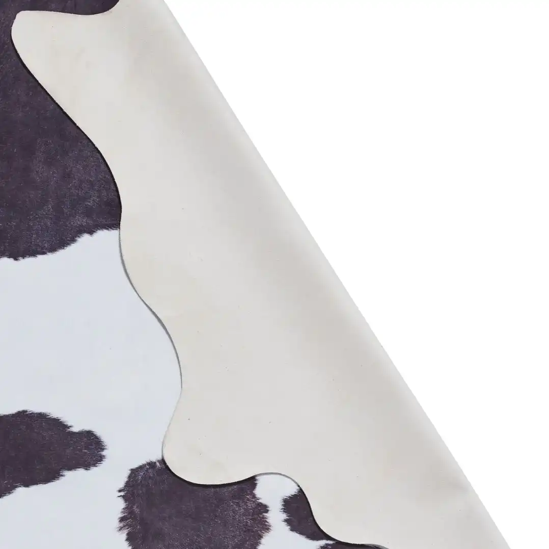 Faux Animal Print Cow Print Black And White Rug - Image 5