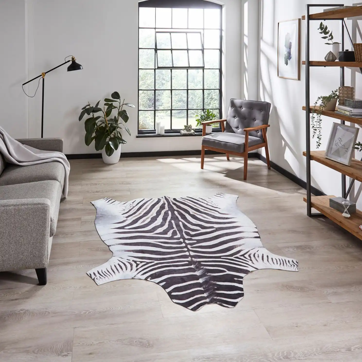Faux Animal Print Zebra Print Rug
