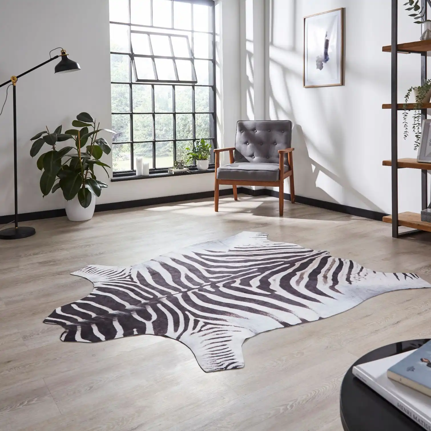 Faux Animal Print Zebra Print Rug - Image 3