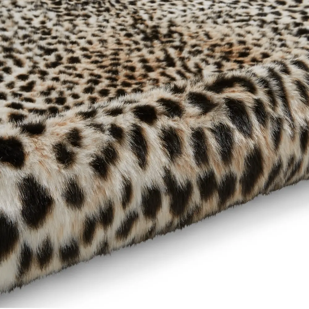 Faux Fur Cheetah Print Brown/White - Image 8