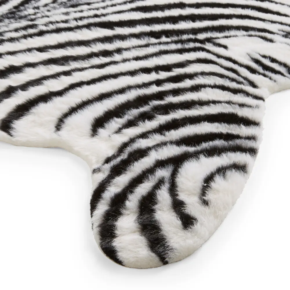 Faux Fur Zebra Black/White - Image 5