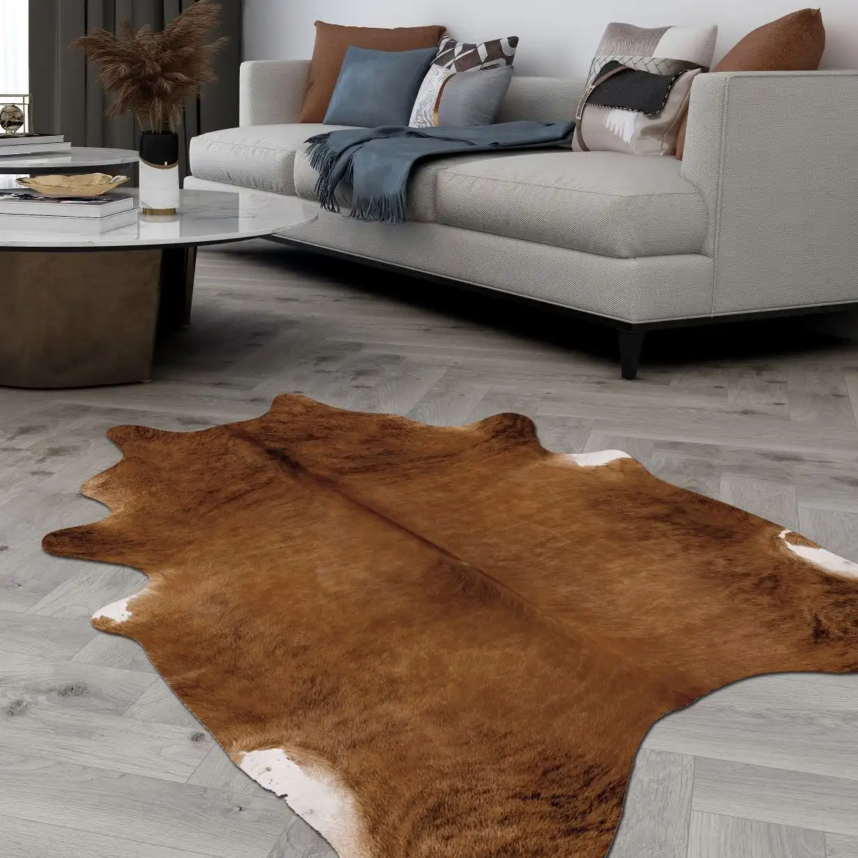 Faux Hide Warm Brown Rug