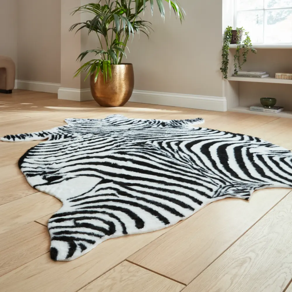 Faux Print Zebra Black/White - Image 2
