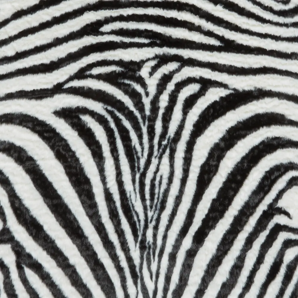 Faux Print Zebra Black/White - Image 3