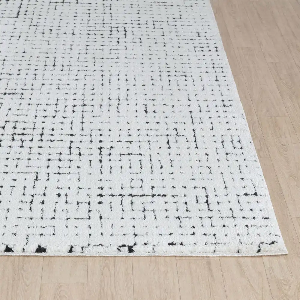 Amandine Scandi Modern High Pile Ivory/Black Rug - Image 3