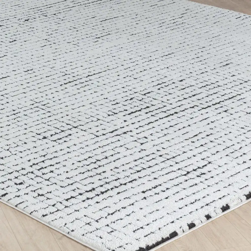 Amandine Scandi Modern High Pile Ivory/Black Rug - Image 5