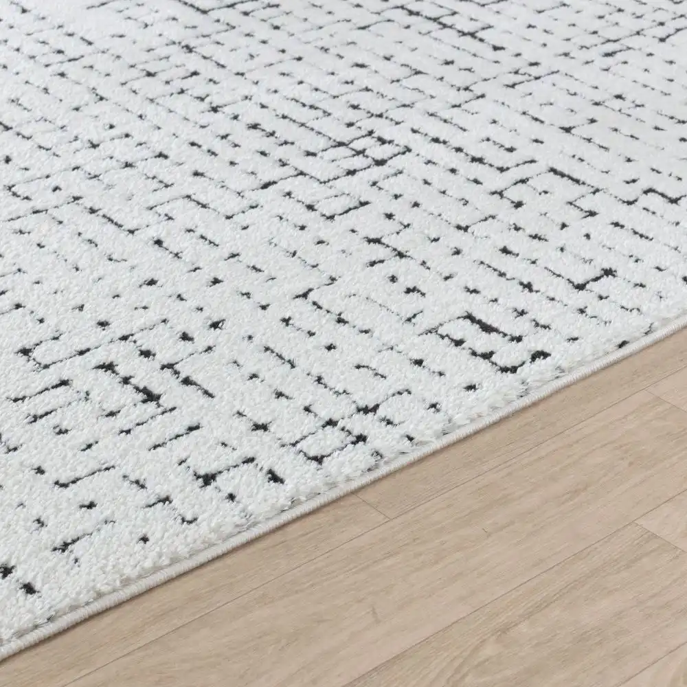 Amandine Scandi Modern High Pile Ivory/Black Rug - Image 7