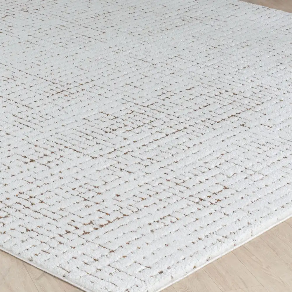 Amandine Scandi Modern High Pile Ivory/Brown Rug - Image 5