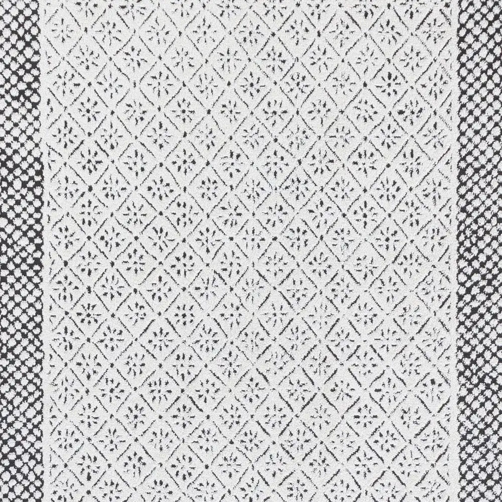 Ambre Scandi Modern High Pile Ivory/Black Rug - Image 3