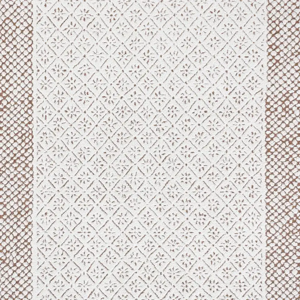 Ambre Scandi Modern High Pile Ivory/Brown Rug - Image 6