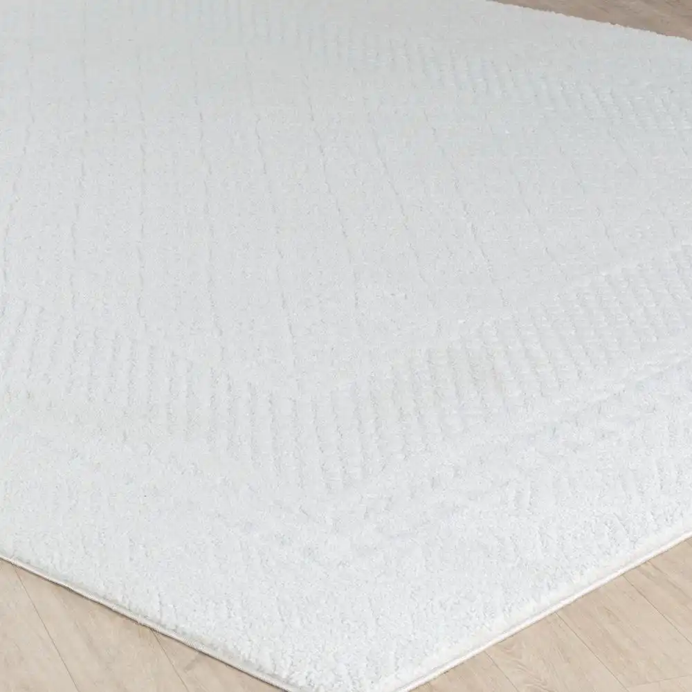 Ambre Scandi Modern High Pile Ivory/Off-White Rug - Image 2