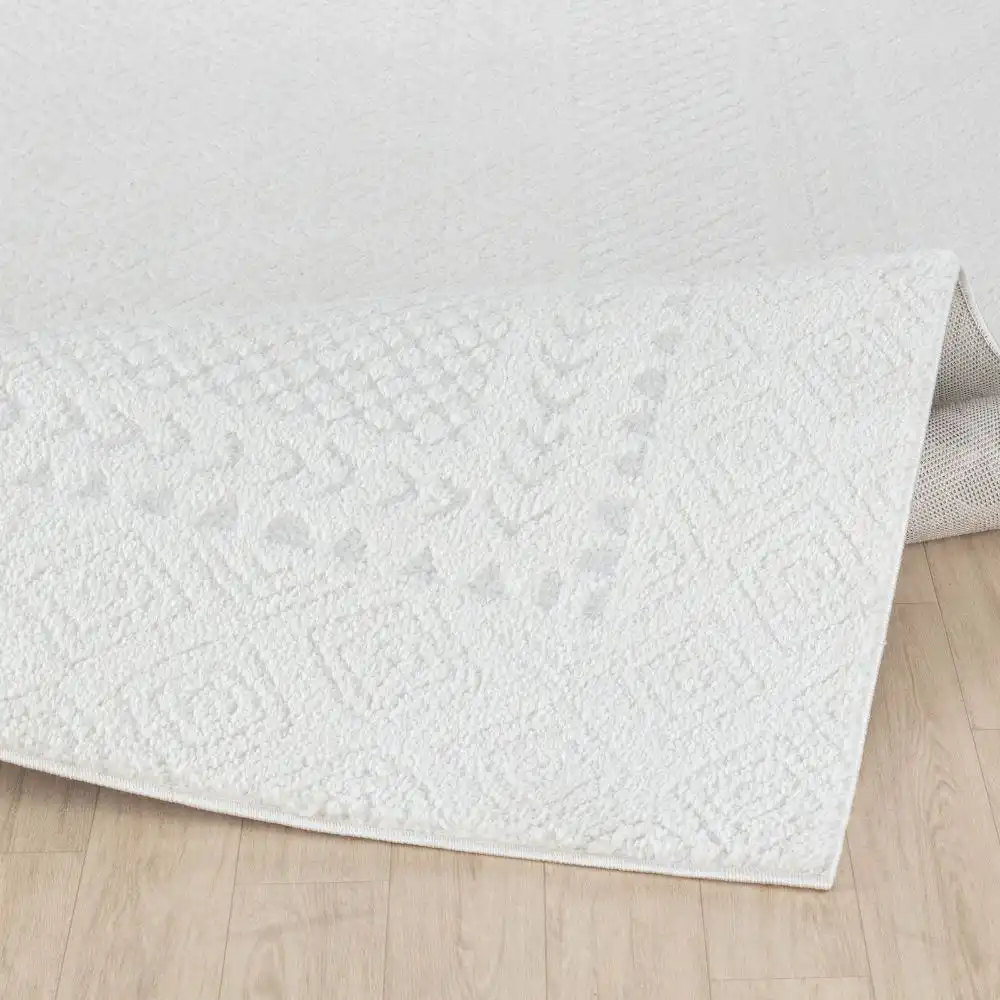 Ambre Scandi Modern High Pile Ivory/Off-White Rug - Image 3