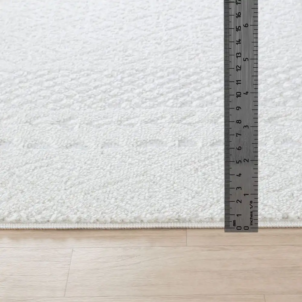 Ambre Scandi Modern High Pile Ivory/Off-White Rug - Image 5