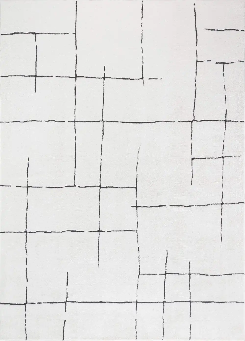 Ava Scandi Modern High Pile Ivory/Black Rug - Image 6